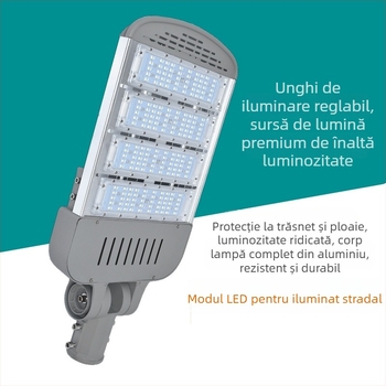 Lampa LED stradală, nivel ingineresc, corp din aluminiu, durabil IP65, 90W, 21000 lm, 3000–6000K, CRI 75, pentru iluminat rutier urban și modernizarea zonelor rurale
