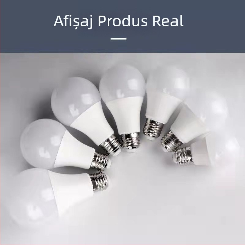 Bec LED cu corp din aluminiu placat cu plastic, bază E27/B22, pentru uz interior