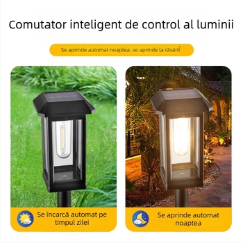 Lampă exterioară impermeabilă pentru grădină și curte, filament wolfram, iluminare ambientală solară