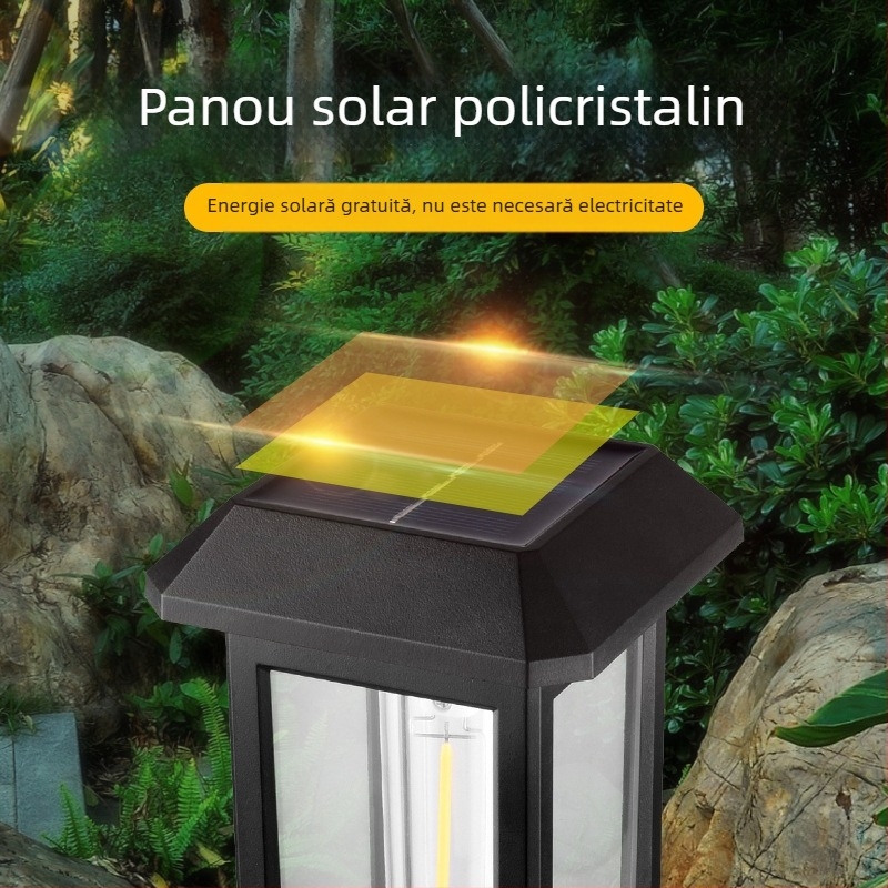 Lampă exterioară impermeabilă pentru grădină și curte, filament wolfram, iluminare ambientală solară