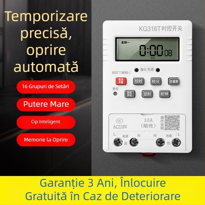 Controlor de timp 220V cu microcomputer pentru pompă de apă, iluminat stradal inteligent și display publicitar pentru fațada magazinului