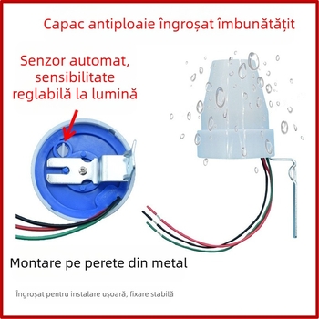 10A senzor de lumină rezistent la intemperii pentru exterior, reglabil AS-22 controler automat de iluminat stradal 220V