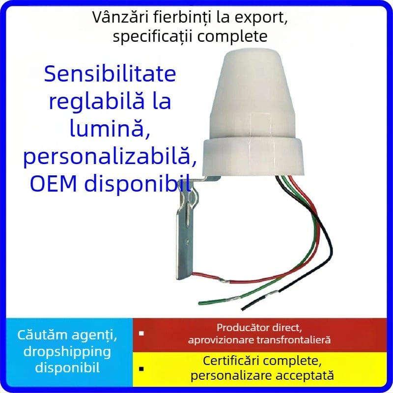 10A senzor de lumină rezistent la intemperii pentru exterior, reglabil AS-22 controler automat de iluminat stradal 220V