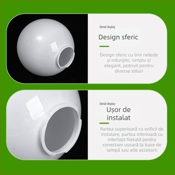 Abajur acrilic pentru lampă, sferic, din PC și plastic