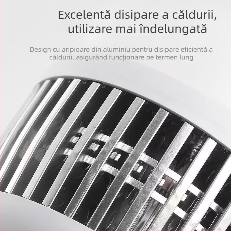 Lampa LED economisitoare cu bază E27 pentru casă, atelier, șantier și fabrică; flux luminos 6000 lm, CRI 90–100, corp din aluminiu, difuzor PC, seria Bubble, LED 2835, ne-dimmabilă, 220 V, IP30, durată de viață 3 ani