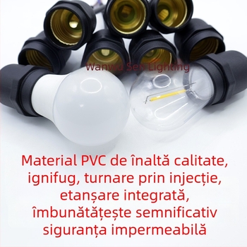 Cap de lampă E27 impermeabil pentru exterior, pentru ferme industriale, iluminare a animalelor cu șiruri de lumini