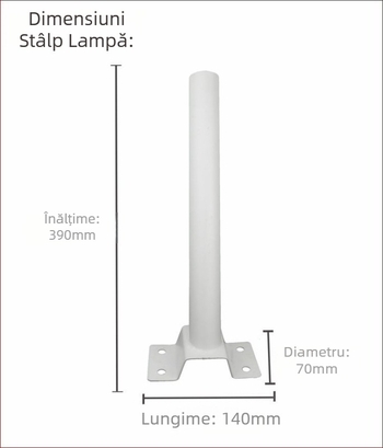 Accesorii pentru iluminat stradal solar: suport pentru stâlp și braț, unitate integrată cu telecomandă pentru reflector și cablu de prelungire – universal