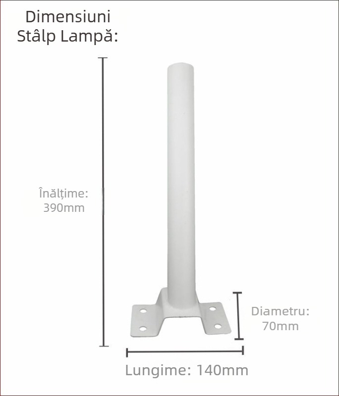 Accesorii pentru iluminat stradal solar: suport pentru stâlp și braț, unitate integrată cu telecomandă pentru reflector și cablu de prelungire – universal