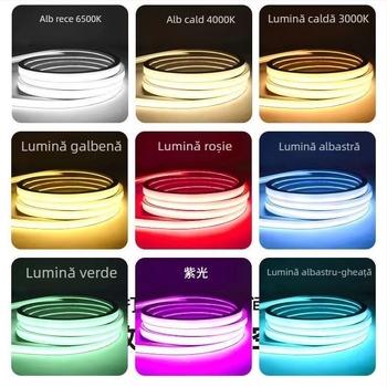 Bandă LED din silicon, cu iluminare liniară încorporată pentru decor, husă flexibilă din silicon, rezistentă la apă, 24V, luminozitate ridicată