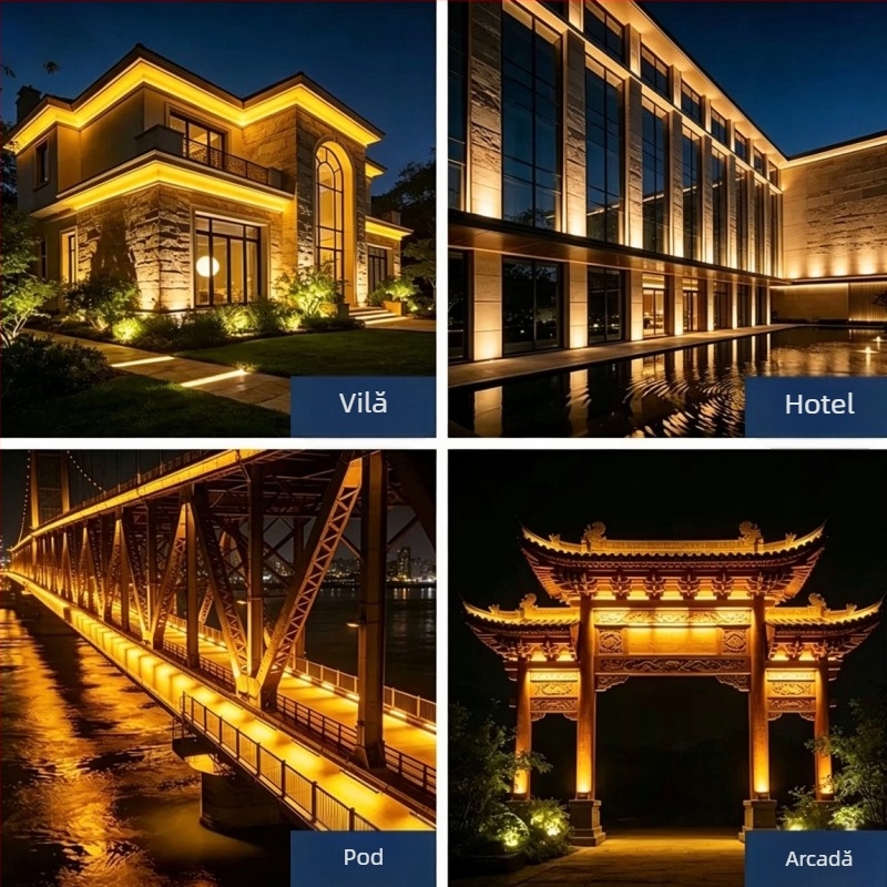 LED DMX wall washer pentru zid, iluminare exterioară impermeabilă, puternică, pentru fațade, scări și ambient exterior