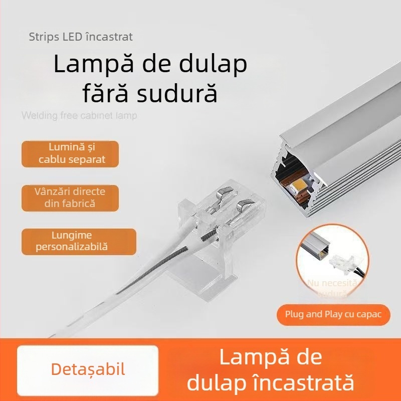 Lumină LED pentru dulap fără sudură — pentru garderobă, dulap de vin și dulap pentru pantofi, bandă LED încorporată pentru polițe
