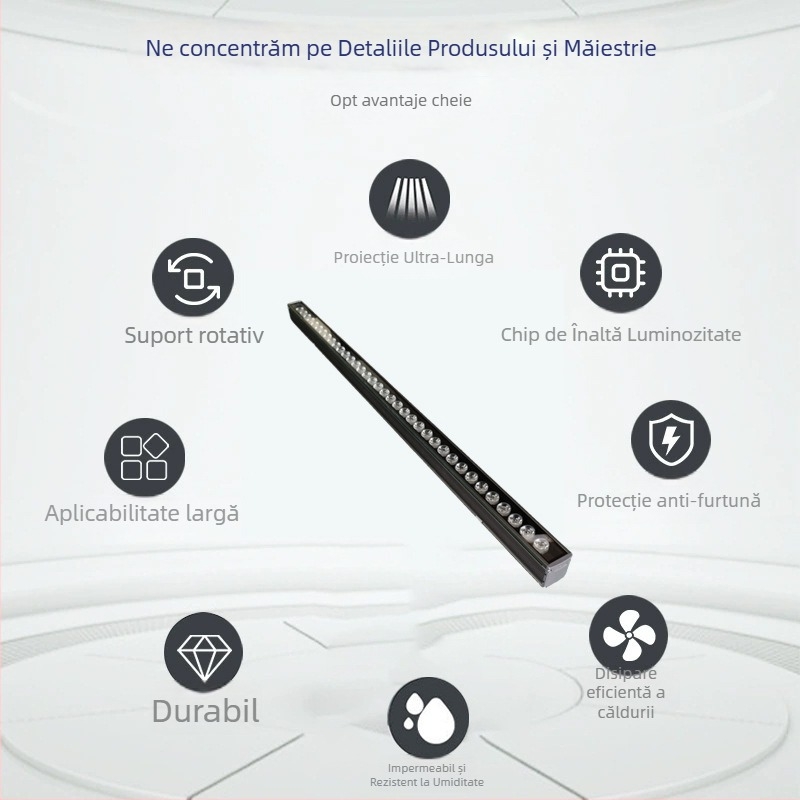 LED wall washer rezistent la apă pentru exterior, iluminare de contur multicolor, 1000 mm, carcasă din aluminiu, fascicul de 30°