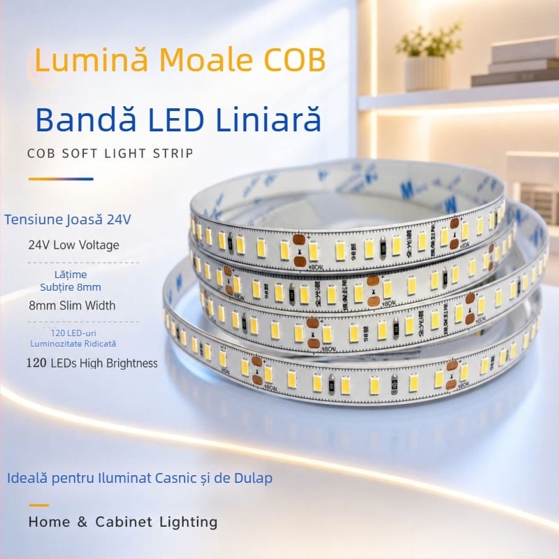 Bandă LED 24V monocromă pentru decor interior: tavan, dulapuri, vitrine, dulapuri pentru vin și garderobă