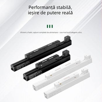 48V Lumină de șină magnetică albă, ultra-subțire, sursă de alimentare integrată cu curent constant, ieșire stabilă, fără pâlpăire