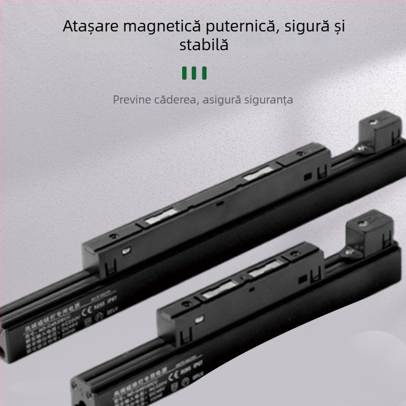 48V Lumină de șină magnetică albă, ultra-subțire, sursă de alimentare integrată cu curent constant, ieșire stabilă, fără pâlpăire