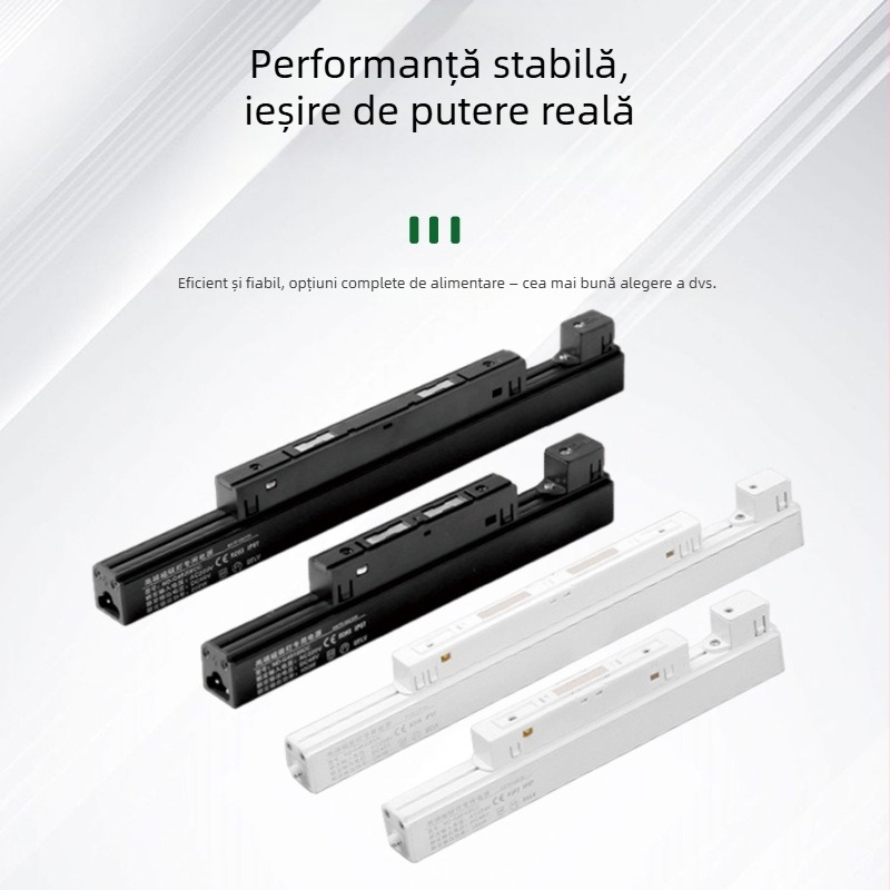 48V Lumină de șină magnetică albă, ultra-subțire, sursă de alimentare integrată cu curent constant, ieșire stabilă, fără pâlpăire