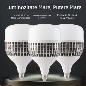 Lampa LED din aluminiu, cu lamele de disipare, putere mare, bază E27, economisire de energie, iluminat industrial pentru fabrică/depozit
