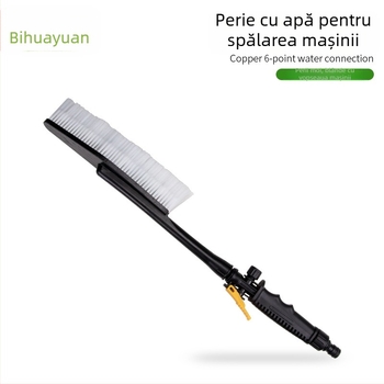 Perie de spălat auto cu mâner lung, peri moi, pulverizare cu apă și spumă pentru curățarea suprafeței vopsite