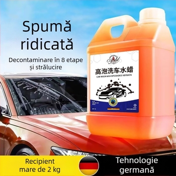 Șampon spumant pentru mașină cu ceară pe bază de apă – spumă înaltă, instrument cu perie pentru îndepărtarea uleiurilor și a murdăriei