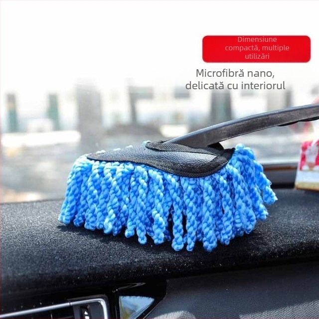 Perie de curățare auto din microfibră – pensulă compactă pentru interior și exterior