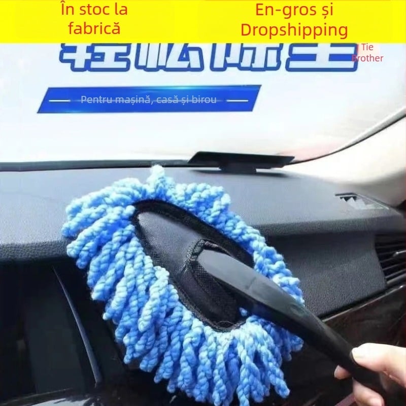 Perie de curățare auto din microfibră – pensulă compactă pentru interior și exterior
