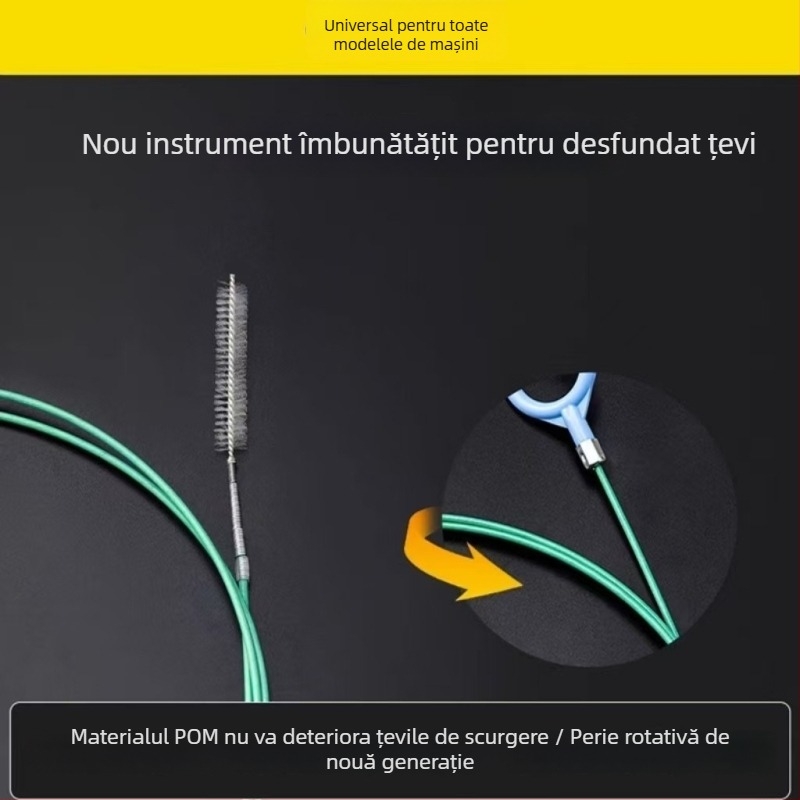 Instrument de curățare a drenajului lunetei auto, cu perie pentru conducte