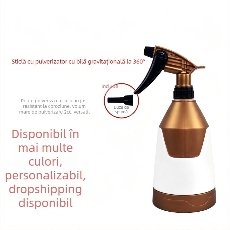 Duză cu bilă gravitațională rezistentă la acizi și baze, 360° pentru spălarea mașinii – recipient de spumă cu presiune înaltă
