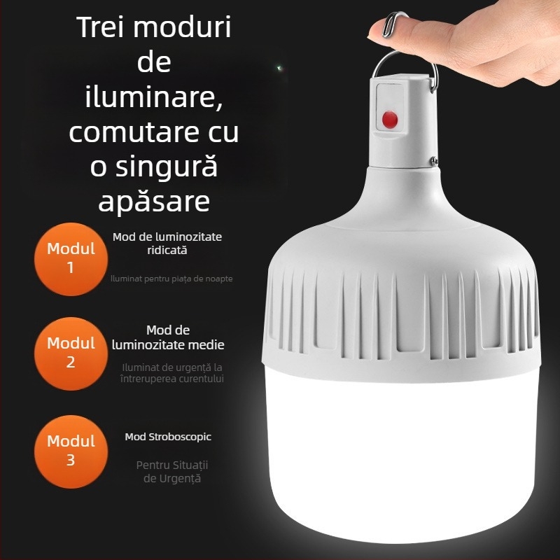 Lampă LED reîncărcabilă cu baterie încorporată, bază E14, 600 lm, fascicul de 170°, IP42, rezistentă la apă pentru exterior, iluminare de urgență, economie de energie, potrivită pentru expoziții