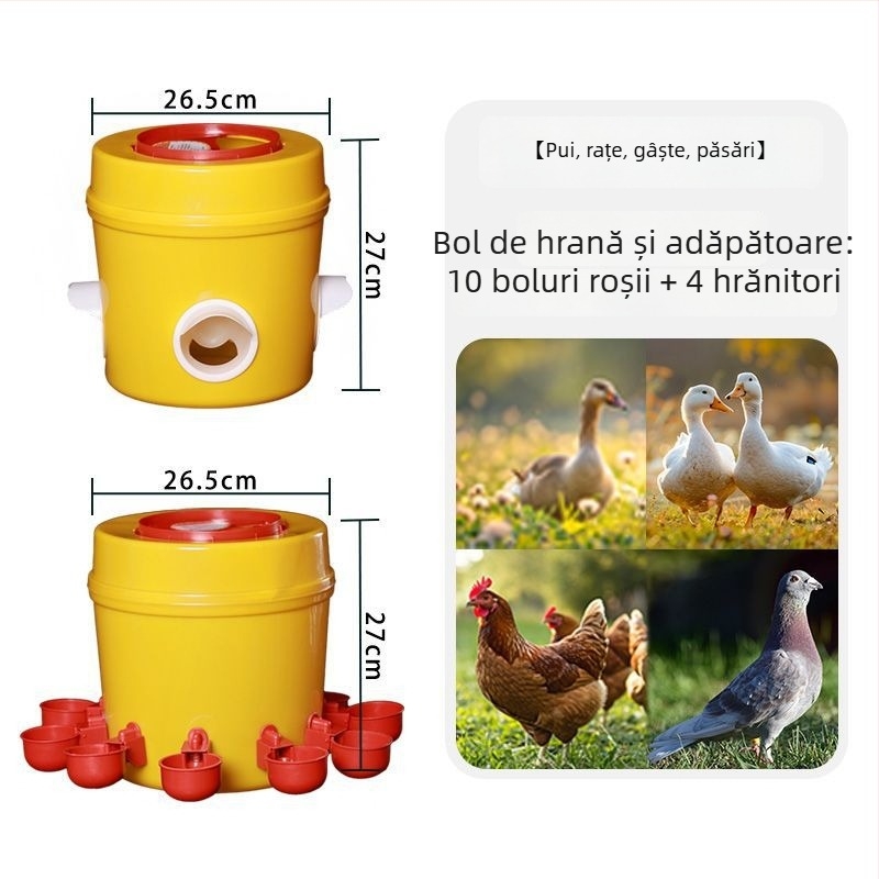 Găleată automată pentru apă și hrană pentru păsări și animale de companie
