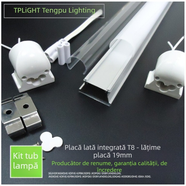 Carcasă integrată T8, lățime 19 mm, kit pentru tub LED T8 – accesorii