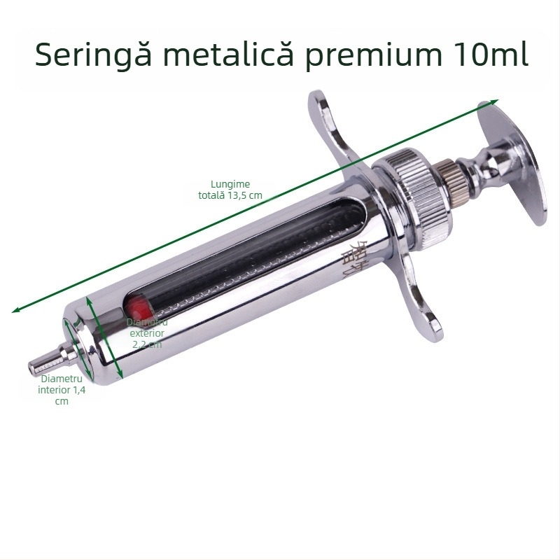 Seringă veterinară din oțel inoxidabil pentru porcine, bovine și oi – seringă metalică pentru injecții animale