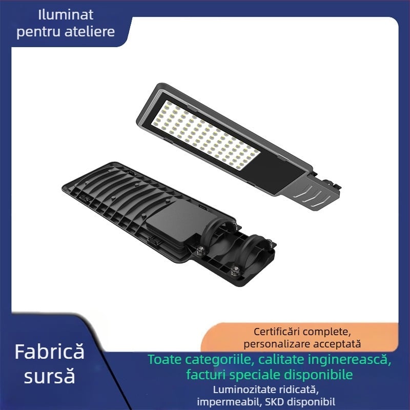 LED cap de lampă pentru stradă urbană, exterior impermeabil, 5000 lm, 6500K, potrivit pentru autostrăzi, comunități rurale și proiecte municipale