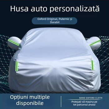 Shuojie Acoperire pentru mașină – groasă, impermeabilă, protecție împotriva ploii și a razelor solare, izolație termică, acoperire universală pentru vehicul