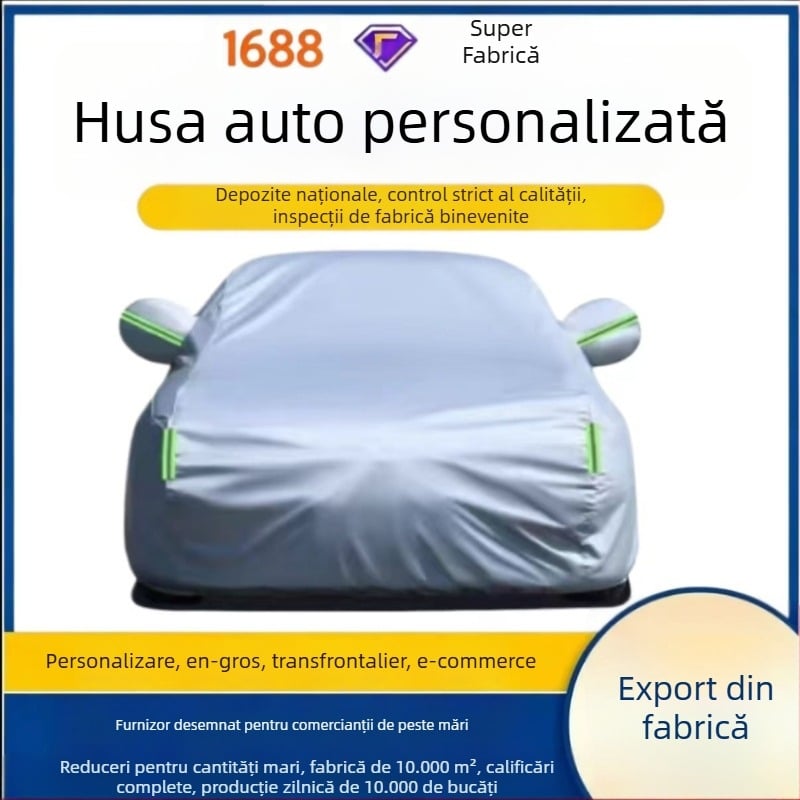 Shuojie Acoperire pentru mașină – groasă, impermeabilă, protecție împotriva ploii și a razelor solare, izolație termică, acoperire universală pentru vehicul