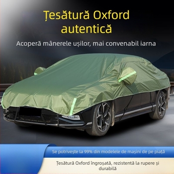 Husa auto din țesătură Oxford groasă, mare acoperire parțială, protecție solară și împotriva ploii, izolație termică, universal pentru toate anotimpurile, protecție împotriva frigului și zăpezii