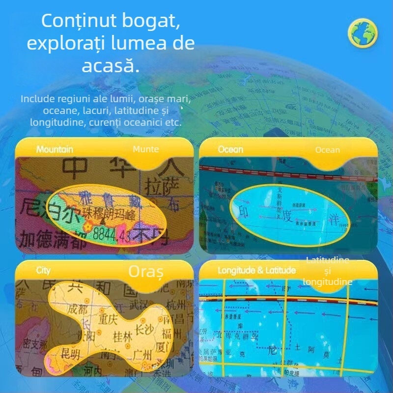 Globus pentru elevi de gimnaziu, ediție de învățare standard, ornament de birou 3032