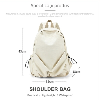Rucsac feminin la modă, capacitate mare, rucsac școlar pentru elevi, nylon, 20–35 L, compatibil cu laptop de 14 inchi, stil casual urban