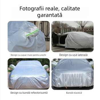 Acoperire universală pentru mașină, groasă, impermeabilă, protecție împotriva grindinei, protecție solară, izolație termică, pentru toate anotimpurile, PEVA material.