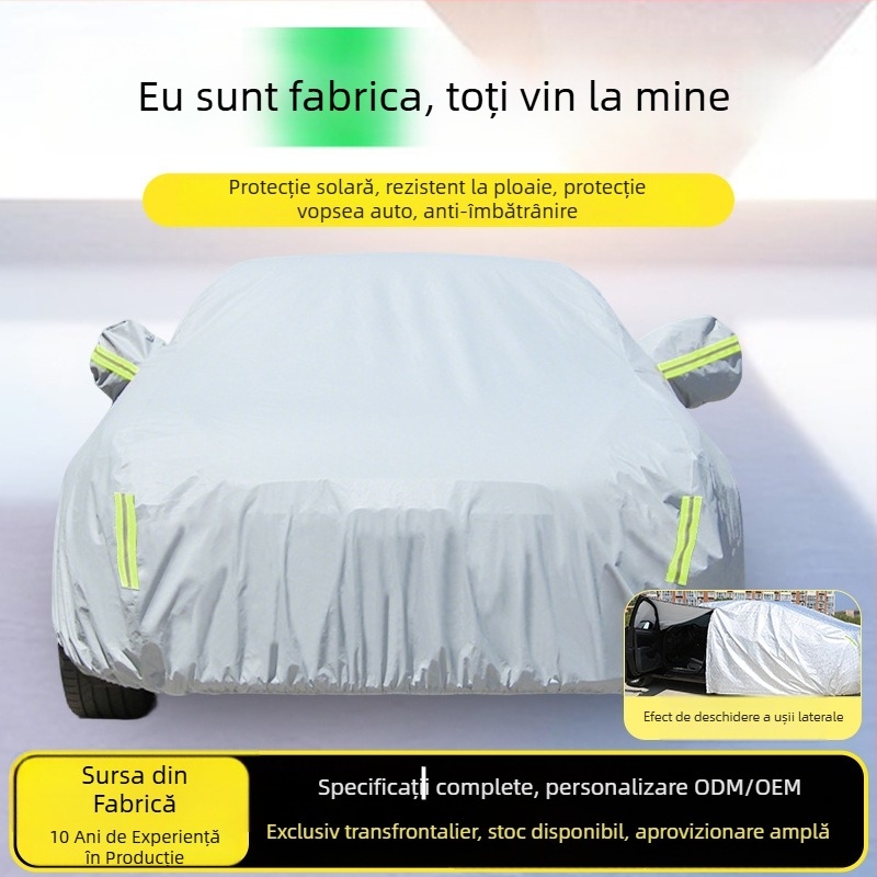 Acoperire universală pentru mașină, groasă, impermeabilă, protecție împotriva grindinei, protecție solară, izolație termică, pentru toate anotimpurile, PEVA material.