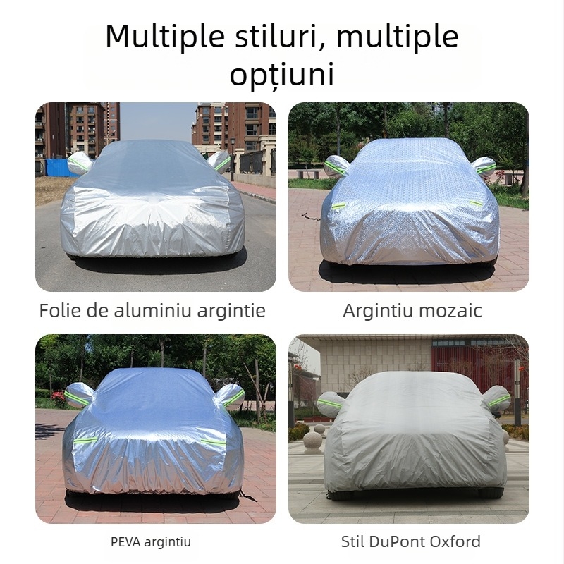 Acoperire universală pentru mașină, groasă, impermeabilă, protecție împotriva grindinei, protecție solară, izolație termică, pentru toate anotimpurile, PEVA material.