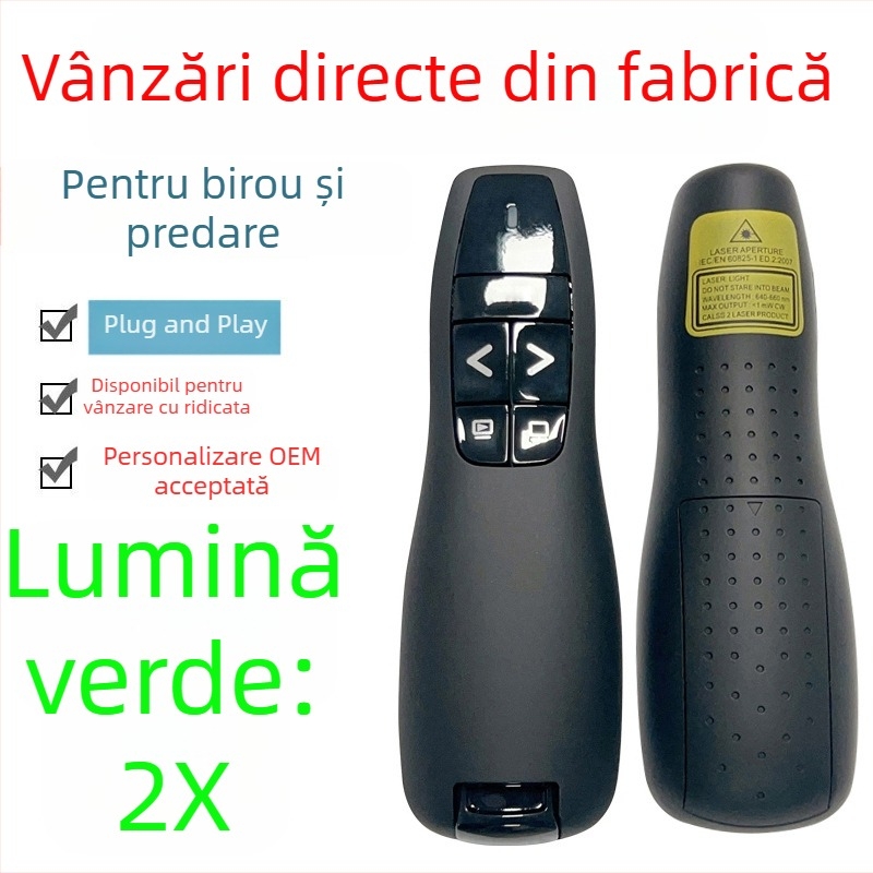 Seewo stilou pentru tablă cu schimbarea paginilor, pentru profesori, prezentator PPT, multifuncțional cu laser pointer, redare pe ecran complet/ecran negru, mouse aerian, LED verde