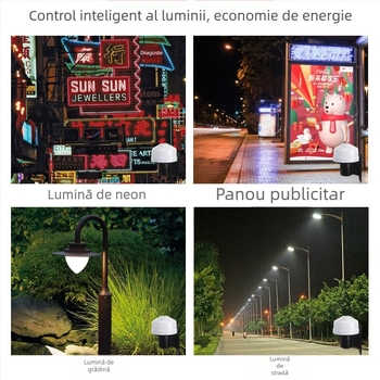 Iluminat exterior 220V: lampă de stradă cu senzor de control al luminii și control automat inteligent al luminii, rezistent la ploi și praf