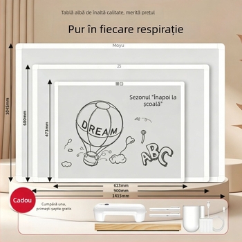 Tablă magnetică albă de 42 inch, pentru uz casnic, montată pe perete și portabilă, fără găuri pentru instalare, pentru birouri și săli de întâlniri