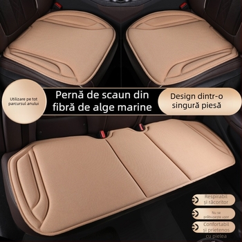 Perne pentru scaun auto din fibre de alge, set din trei piese, turnat în latex, respirabil, antiderapant, universal pentru toate sezoanele