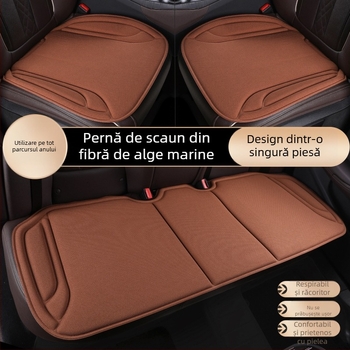 Perne pentru scaun auto din fibre de alge, set din trei piese, turnat în latex, respirabil, antiderapant, universal pentru toate sezoanele