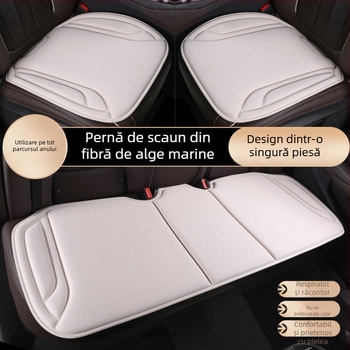 Perne pentru scaun auto din fibre de alge, set din trei piese, turnat în latex, respirabil, antiderapant, universal pentru toate sezoanele