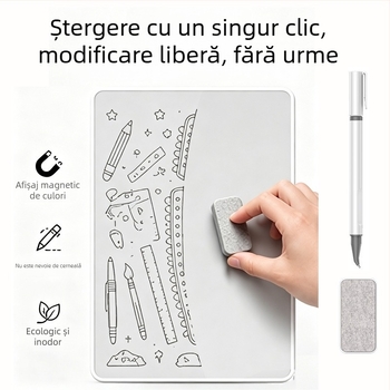 Tablă magnetică de scris multifuncțională pentru învățarea acasă, tablă albă unidirecțională cu adeziv fără urme, nu deteriorează pereții, potrivită pentru vânzare en gros