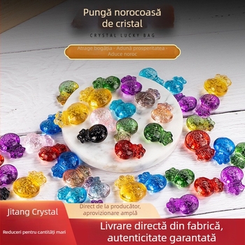 Mini sac din citrin pentru noroc, ornament pentru bani, atrage bogăția, decor sufragerie