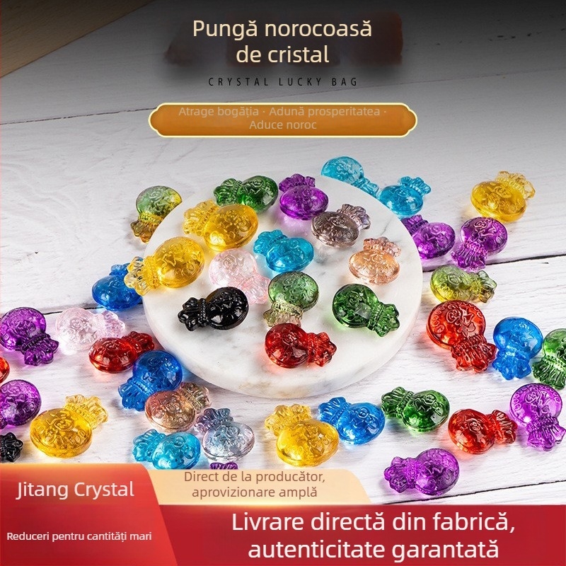 Mini sac din citrin pentru noroc, ornament pentru bani, atrage bogăția, decor sufragerie