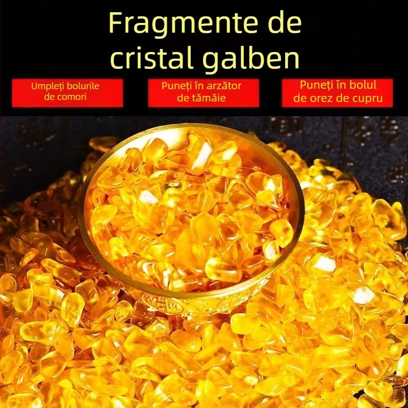 Mărgele din cristal de citrin pentru decor, pentru ghivece și bijuterii, galben, stil modern minimalist